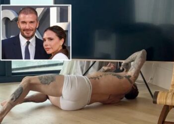 Hình ảnh Beckham sửa TV cho vợ gây bão mạng
